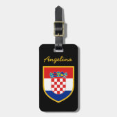 Gepersonaliseerde de Vlag van Kroatië Bagagelabel (Voorkant verticaal)