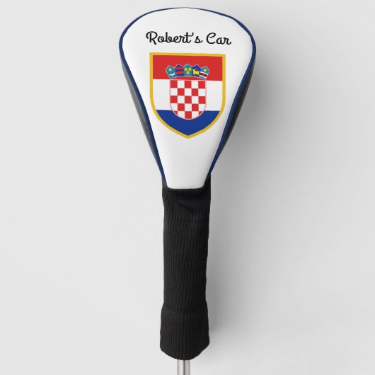 Gepersonaliseerde de Vlag van Kroatië Golfheadcover (Voorkant)