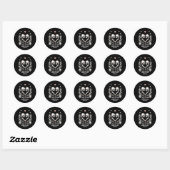 Gepersonaliseerde Death Lovers Gothic Skeleton Wed Ronde Sticker (Vel)