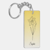 Gepersonaliseerde December Geboorte Bloem Narcissu Sleutelhanger (Voorkant Links)