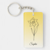 Gepersonaliseerde December Geboorte Bloem Narcissu Sleutelhanger (Voorkant)