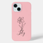 Gepersonaliseerde december Narcissus Geboortebloem Case-Mate iPhone Case (Achterkant)