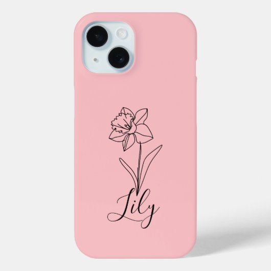 Gepersonaliseerde december Narcissus Geboortebloem Case-Mate iPhone Case (Achterkant)