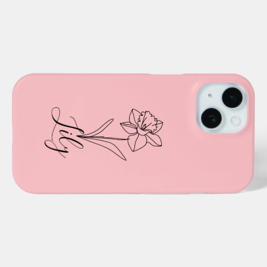 Gepersonaliseerde december Narcissus Geboortebloem Case-Mate iPhone Case (Achterkant (horizontaal))