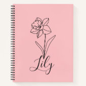 Gepersonaliseerde december Narcissus Geboortebloem Notitieboek (Voorkant)