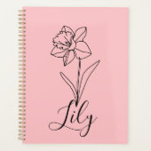 Gepersonaliseerde december Narcissus Geboortebloem Planner (Voorkant)