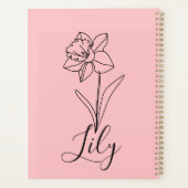Gepersonaliseerde december Narcissus Geboortebloem Planner (Achterkant)