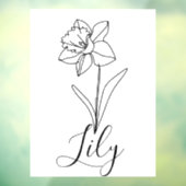 Gepersonaliseerde december Narcissus Geboortebloem Raamsticker (Vel 3)