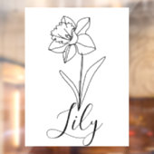 Gepersonaliseerde december Narcissus Geboortebloem Raamsticker (Vel 2)