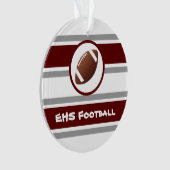 Gepersonaliseerde decoratieve Football en zilver Ornament (voorkant)