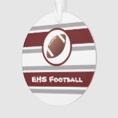 Gepersonaliseerde decoratieve Football en zilver Ornament (voorkant)