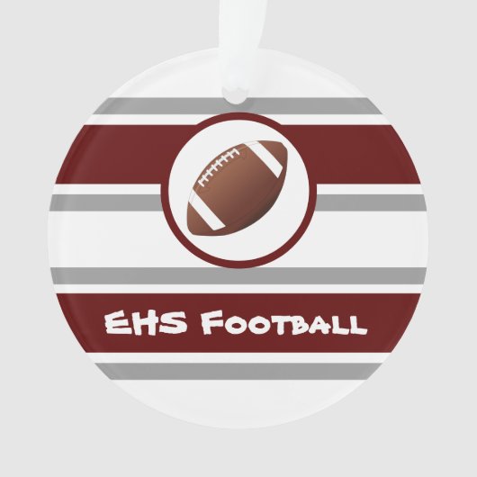 Gepersonaliseerde decoratieve Football en zilver Ornament (voorkant)