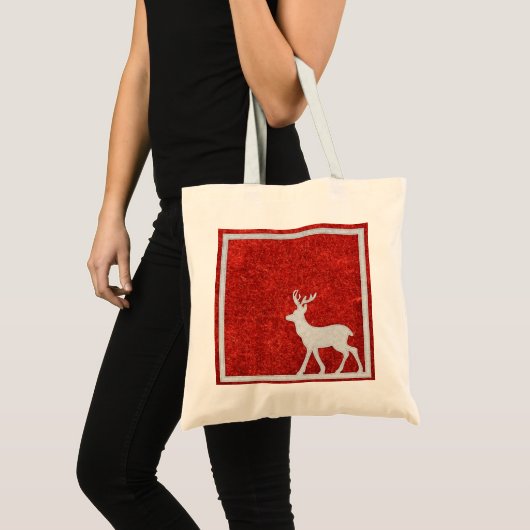 Gepersonaliseerde decoratieve kerstarenrenier tote bag (Voorkant (product))