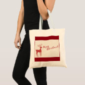 Gepersonaliseerde decoratieve kerstarenrenier tote bag (Voorkant (product))