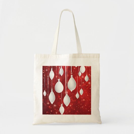 Gepersonaliseerde decoratieve kerstboom tote bag (Voorkant)