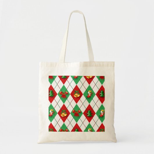 Gepersonaliseerde decoratieve kerstcadeautjes tote bag (Voorkant)