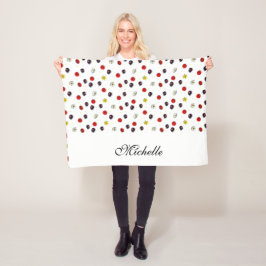 Gepersonaliseerde decoratieve lente bloemen wit fleece deken