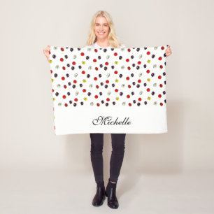 Gepersonaliseerde decoratieve lente bloemen wit fleece deken