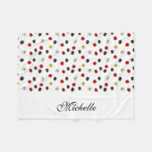 Gepersonaliseerde decoratieve lente bloemen wit fleece deken (Voorkant (Horizontaal))