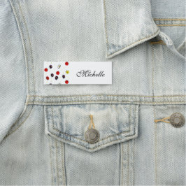 Gepersonaliseerde decoratieve lente bloemen wit naamplaatje