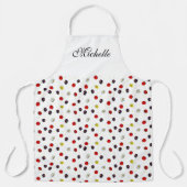 Gepersonaliseerde decoratieve lente bloemen wit schort (Voorkant)