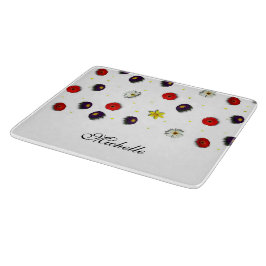 Gepersonaliseerde decoratieve lente bloemen wit snijplank