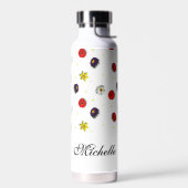 Gepersonaliseerde decoratieve lente bloemen wit waterfles (Links)