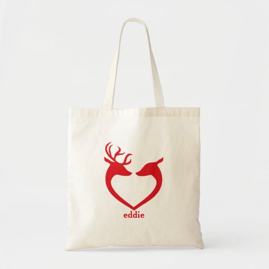 Gepersonaliseerde decoratieve rendierkerst tote bag (Voorkant)