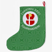 Gepersonaliseerde Deense engel kerst vlag Grote Kerstsok (Achterkant)