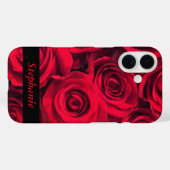 Gepersonaliseerde Deep Red Rose Blooms Case-Mate iPhone Case (Achterkant (horizontaal))