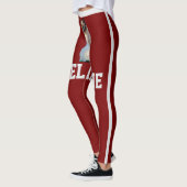 Gepersonaliseerde Deep Red Schattige Siamese Cat P Leggings (Links)