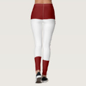 Gepersonaliseerde Deep Red White Stripes Cat Retro Leggings (Achterkant)