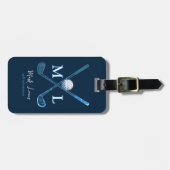 Gepersonaliseerde DeepBlue Monogrammed Golfer Bagagelabel (Voorkant horizontaal)