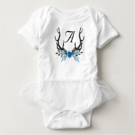 Gepersonaliseerde deer Antler Baby Girl Tutu Bodys Romper