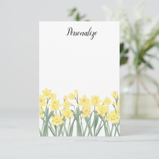 Gepersonaliseerde deffodilflatfabriek bedankkaart (Staand voorkant)