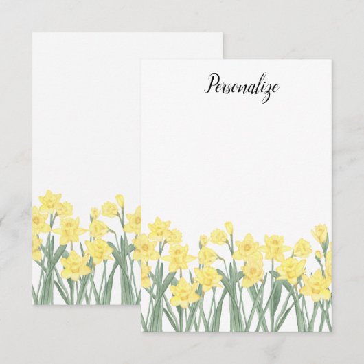Gepersonaliseerde deffodilflatfabriek bedankkaart (Voorkant / Achterkant)
