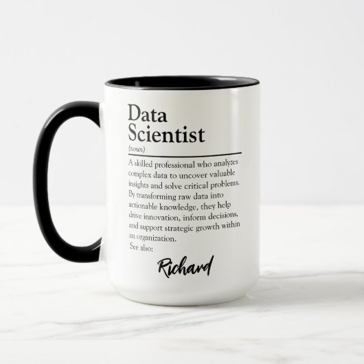 Gepersonaliseerde definitie van datawetenschapper mok (Links)