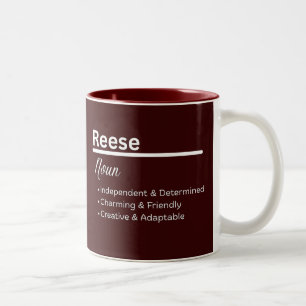 Gepersonaliseerde definitie van de meisjesnaam Ree Tweekleurige Koffiemok
