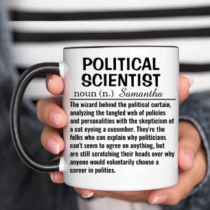 Gepersonaliseerde definitie van politiek wetenscha tweekleurige koffiemok