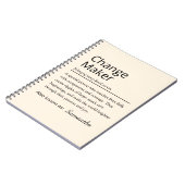 Gepersonaliseerde definitie van veranderaar notitieboek (Linkerzijde)