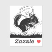 Gepersonaliseerde Degu Silhouette Laptop Sticker (Vel)