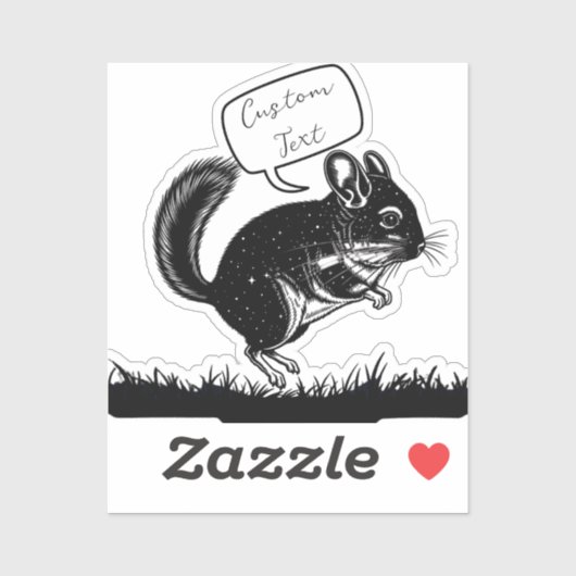 Gepersonaliseerde Degu Silhouette Laptop Sticker (Vel)