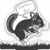 Gepersonaliseerde Degu Silhouette Laptop Sticker (Voorkant)