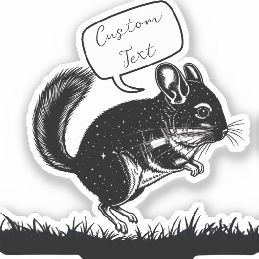 Gepersonaliseerde Degu Silhouette Laptop Sticker (Voorkant)
