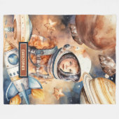 Gepersonaliseerde deken Astronaut Thema (Voorkant (Horizontaal))