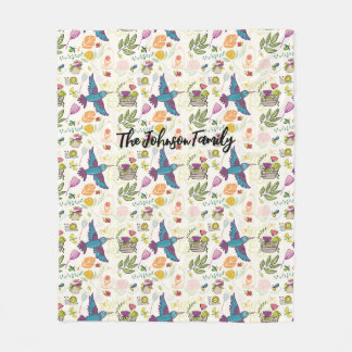 Gepersonaliseerde Deken Gift Vogel en vetplanten