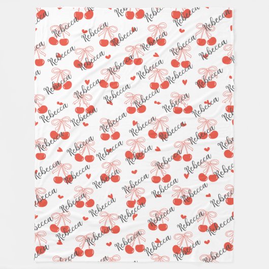 Gepersonaliseerde deken met kersen (Voorkant)