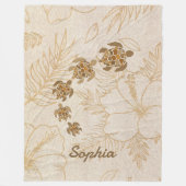 Gepersonaliseerde Deken Naam Zee Turtle Hawaii (Voorkant)