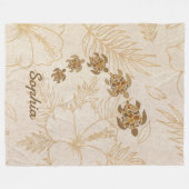 Gepersonaliseerde Deken Naam Zee Turtle Hawaii (Voorkant (Horizontaal))