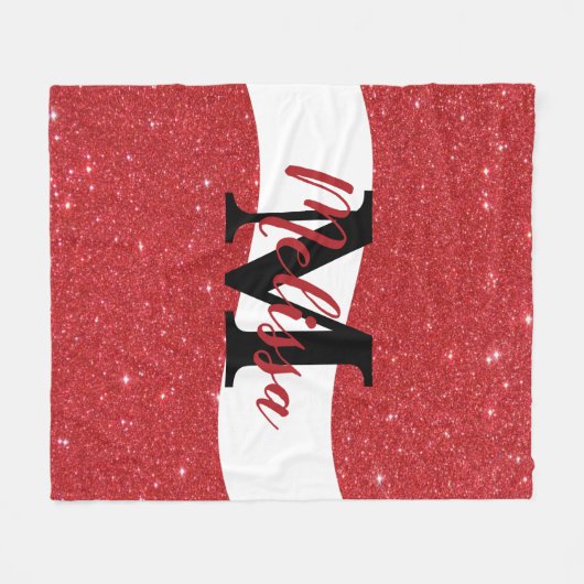 Gepersonaliseerde deken van de glitter fleece (Voorkant (Horizontaal))